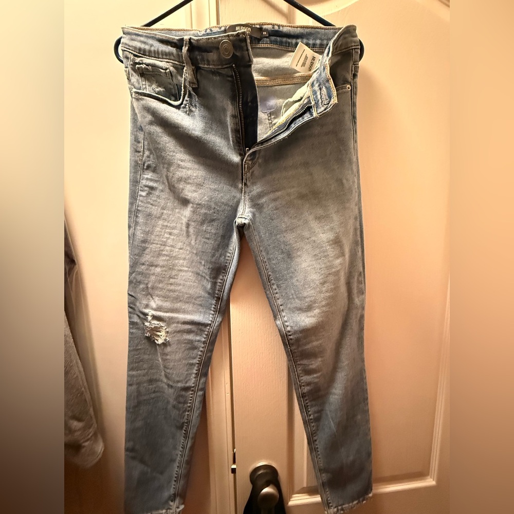 Hudson Jeans Distressed Light Blue Skinny Jeans